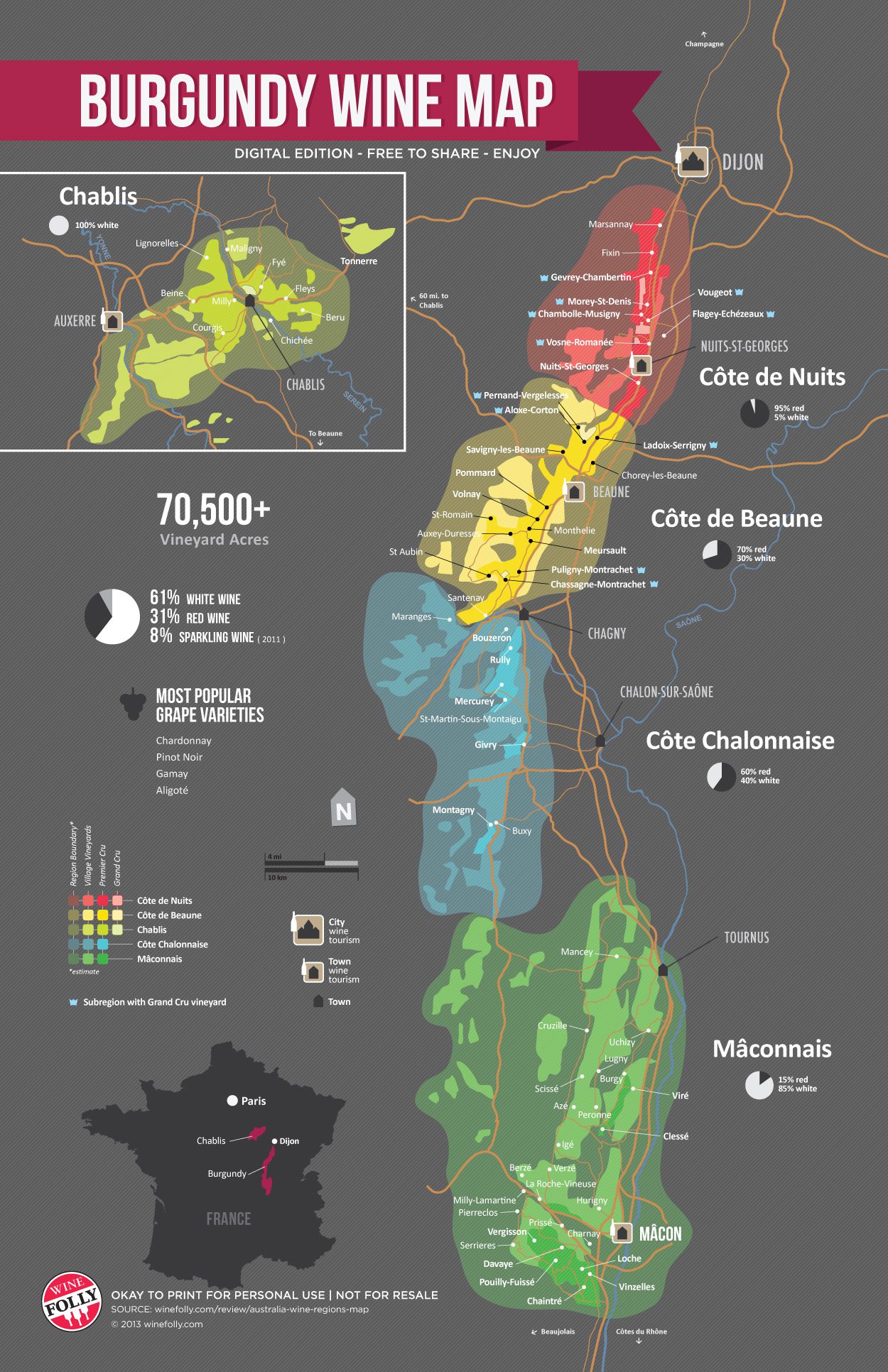 Burgundy Wine Map Wine Folly 